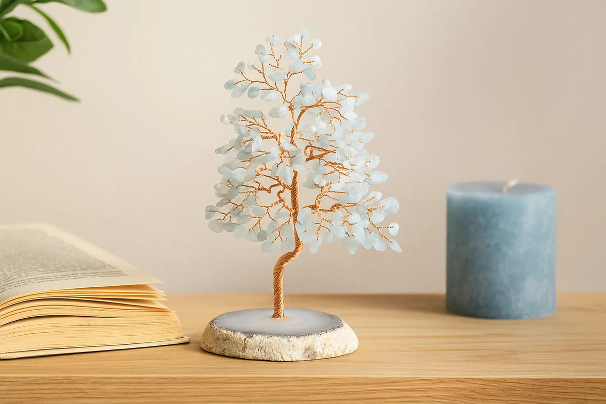 Arbre de Vie Aigue Marine — Lithothérapie & Pierres Naturelles Luuckk