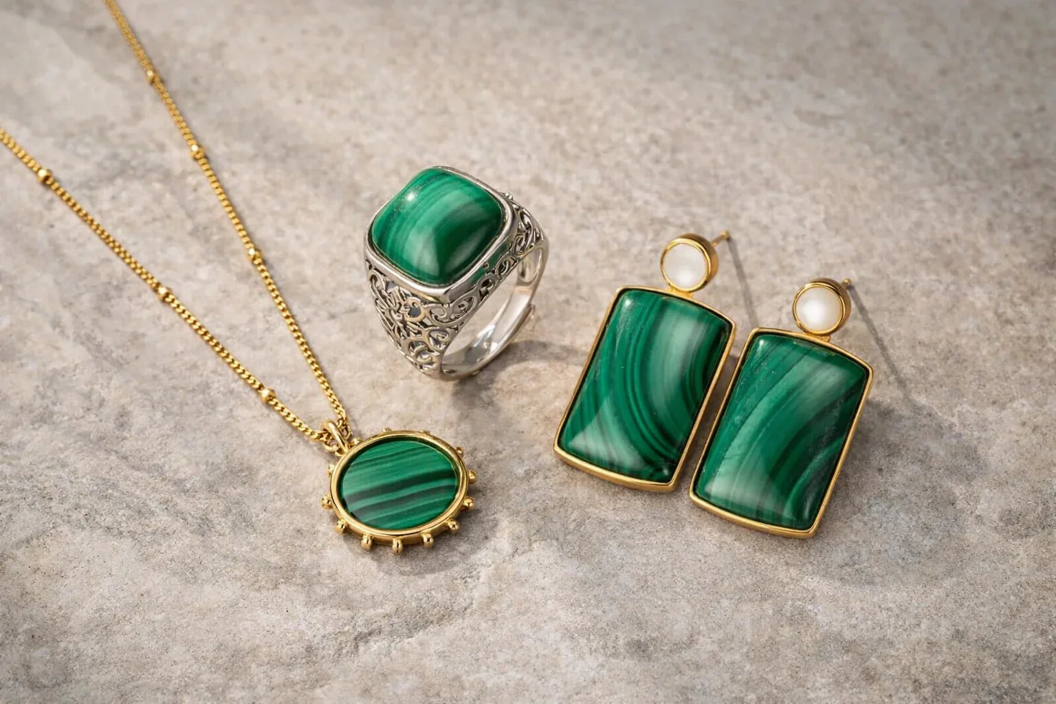 Bijoux en Malachite — Lithothérapie & Pierres Naturelles Luuckk