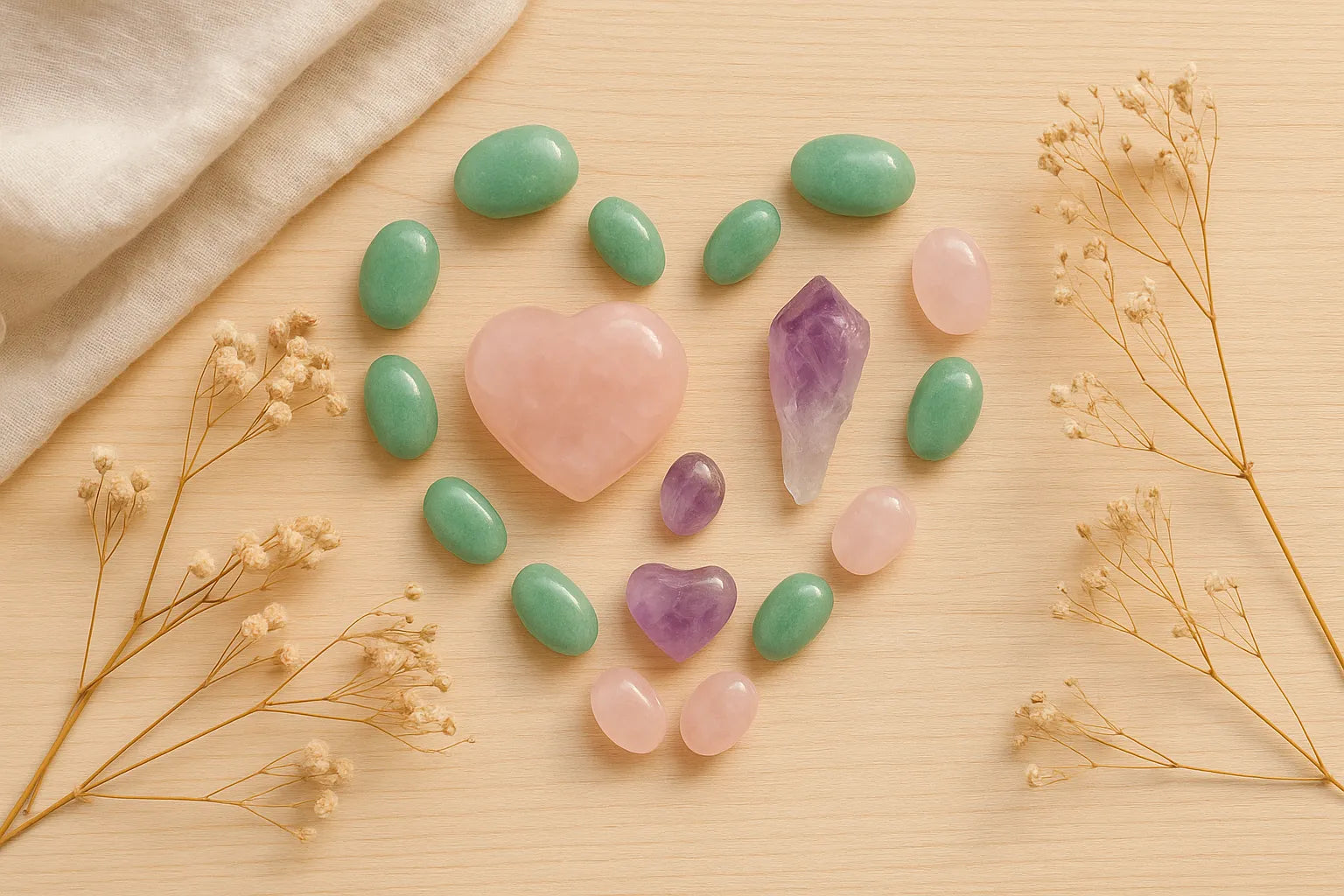 Pierres Naturelles pour l’Amour et l’Harmonie Émotionnelle