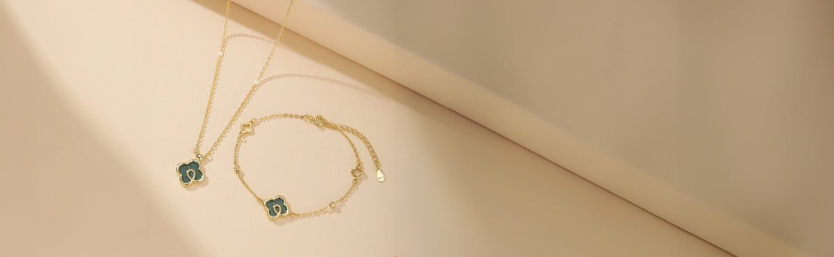 Collier Porte-bonheur Trèfle à Quatre Feuilles En Coquillage Paua, Plaqué Rhodium, Neuf Avec étiquettes