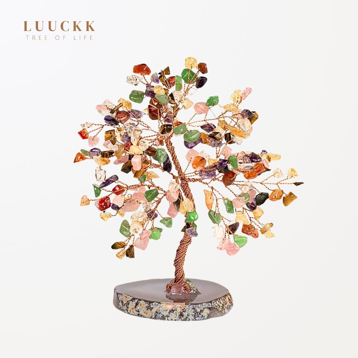 Ascension - Tree of Life 7 Chakras Mixed and Agate Base