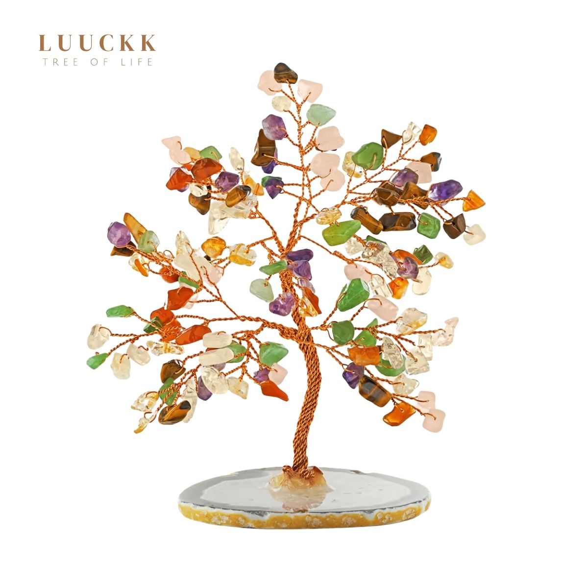 Ascension - Tree of Life 7 Chakras Mixed and Agate Base