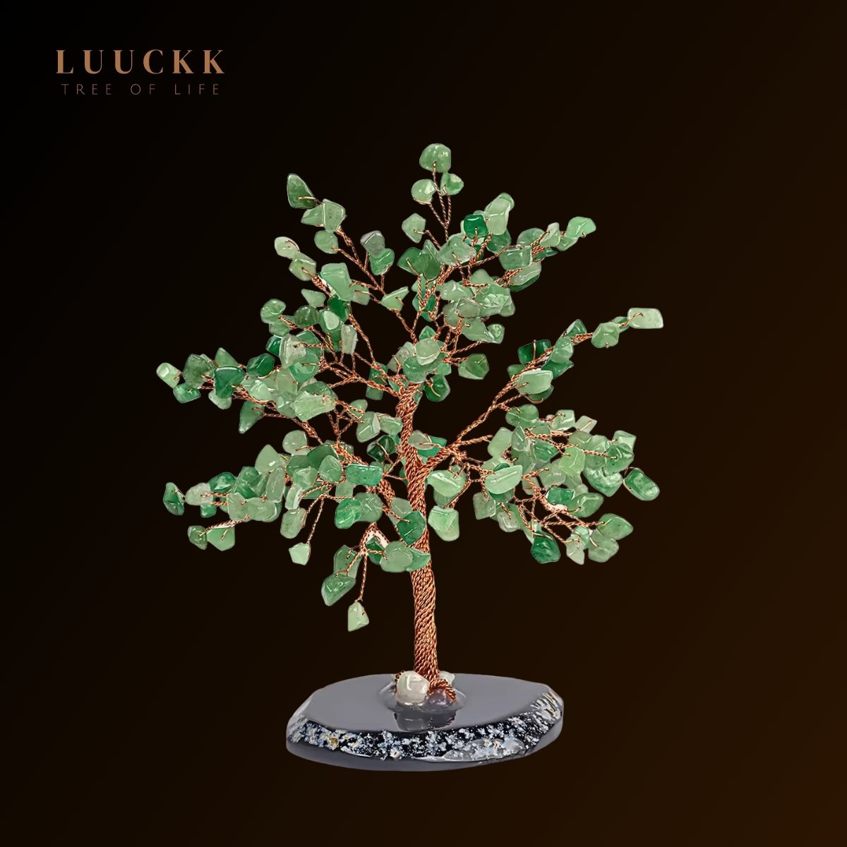 Arbre De Jade Vert En Cristal - Pour La Chance Et Le Succès - Objet Métaphysique Neuf