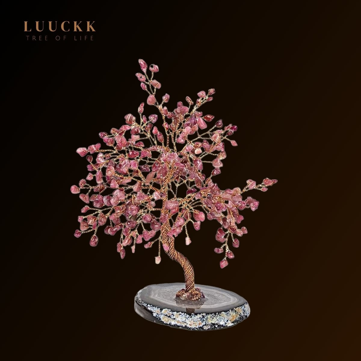 Ascension - Lebensbaum mit Turmalin und Agat-Basis