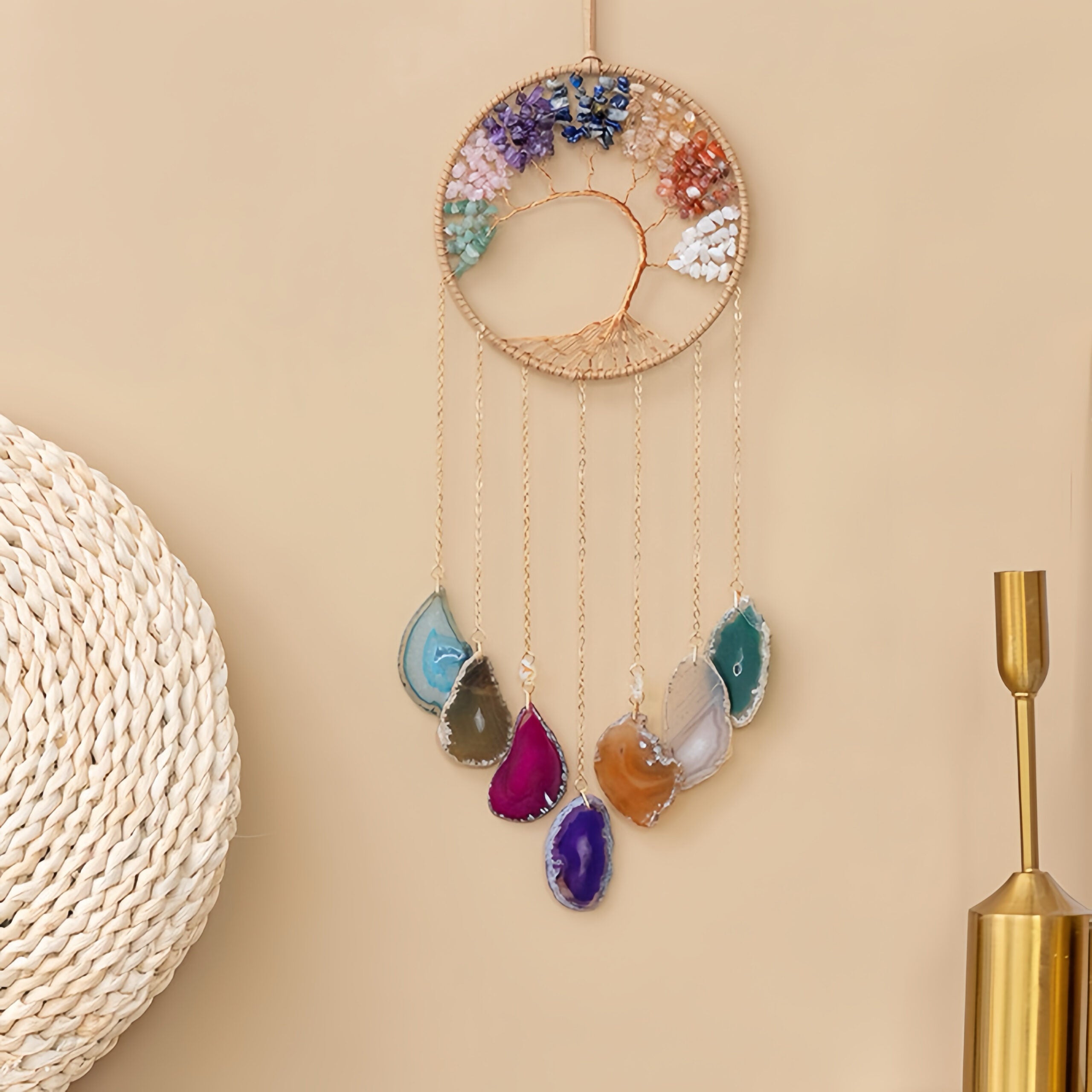 Harmony - Sun Catcher Tree of Life in Agate and 7 Chakra Stones