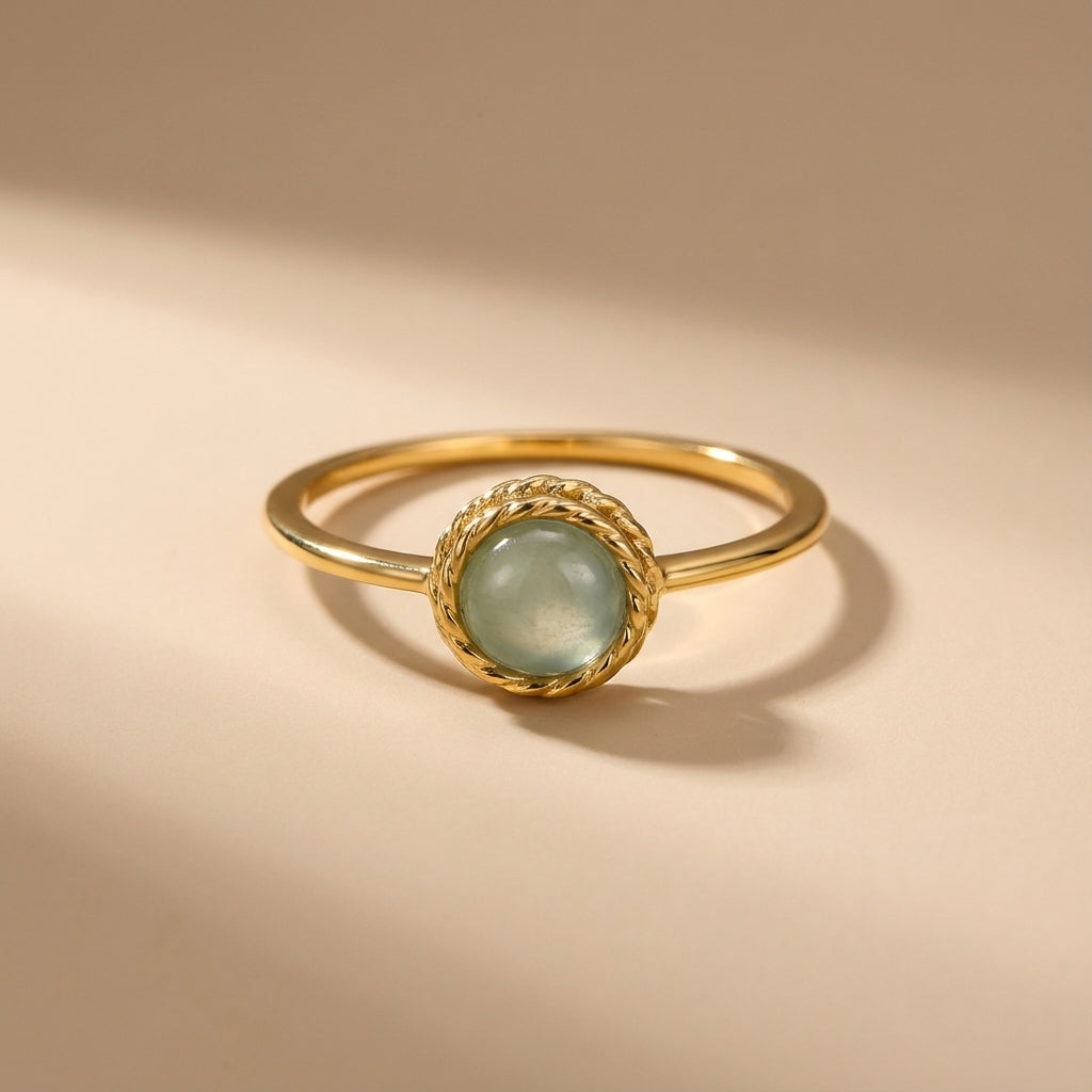 Bague Aguamarina ou Labradorita "Encanto Marino" Plata Dorada Oro