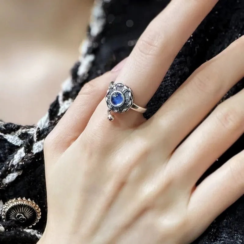 Aquamarin Ring Lotus "Sanfte Ruhe" Silber