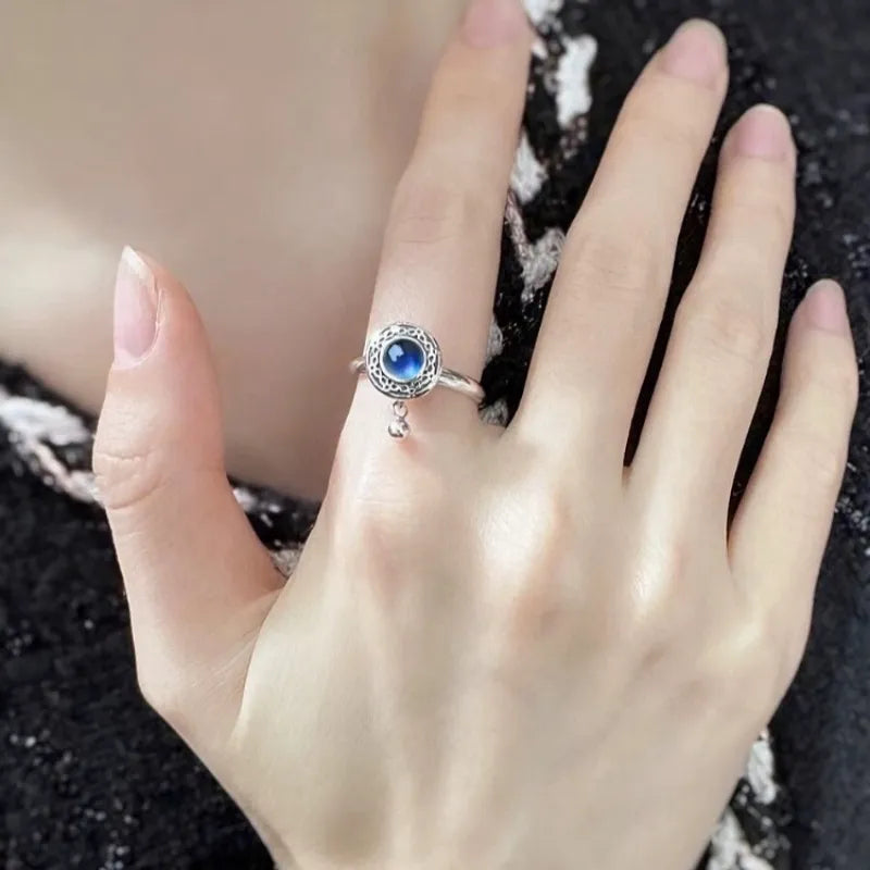 Aquamarin Ring Lotus "Sanfte Ruhe" Silber