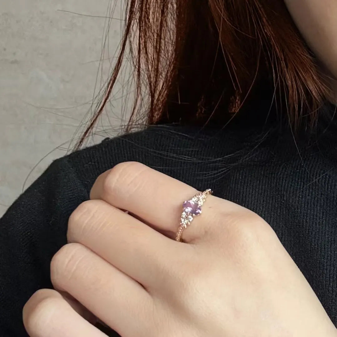 Amethyst Ring "Magical Sparkle" Gold-Plated Silver