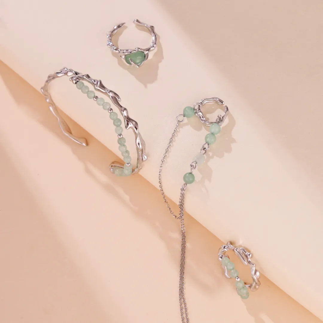 Armband Aventurin "Natürliche Gelassenheit" Silber