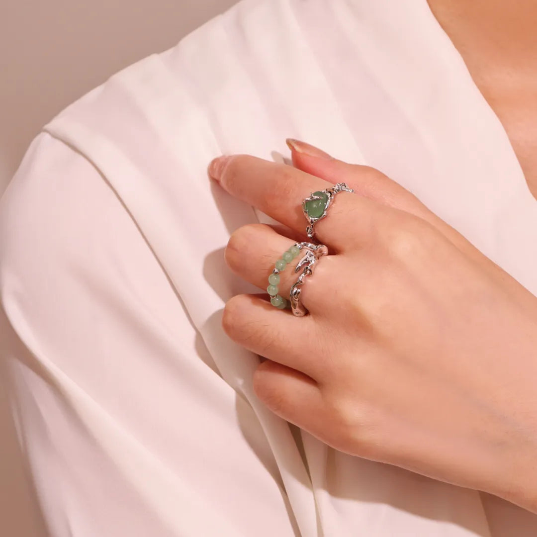 Aventurinring "Natürliche Gelassenheit" Silber