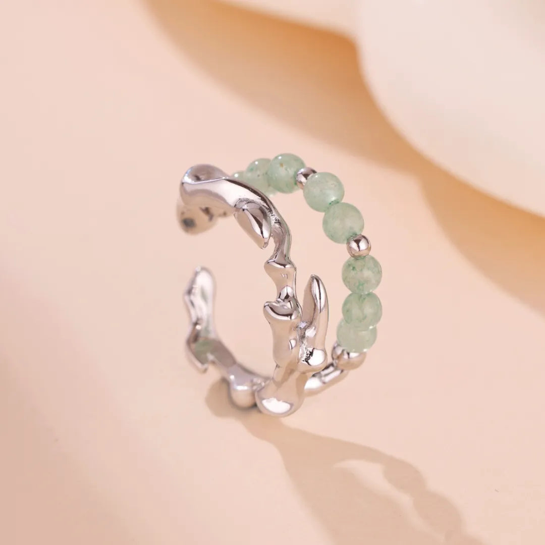 Aventurine Ring "Natural Serenity" Silver