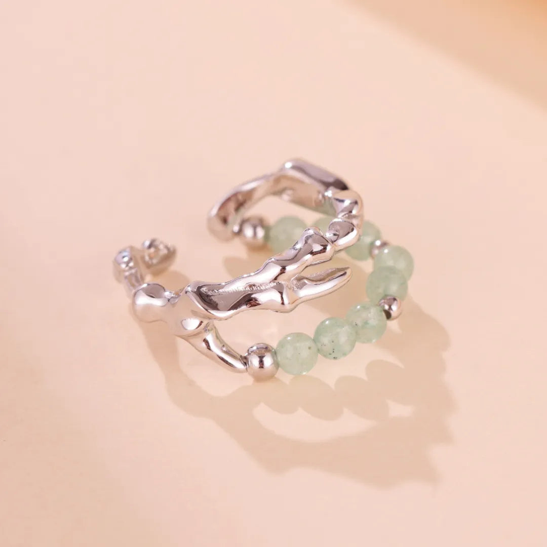 Aventurine Ring "Natural Serenity" Silver