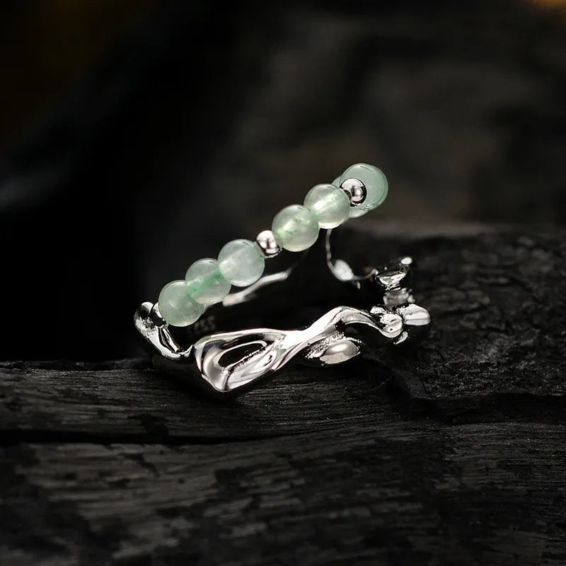 Aventurine Ring "Natural Serenity" Silver