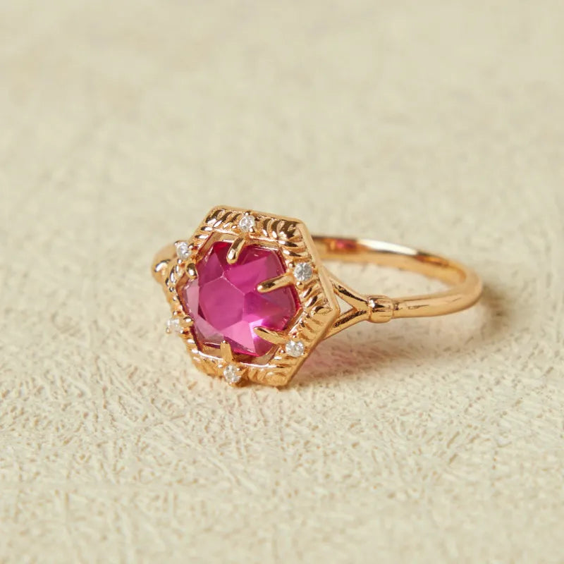 Carnelian Ring "Vitality Charm" Gold-Plated Silver