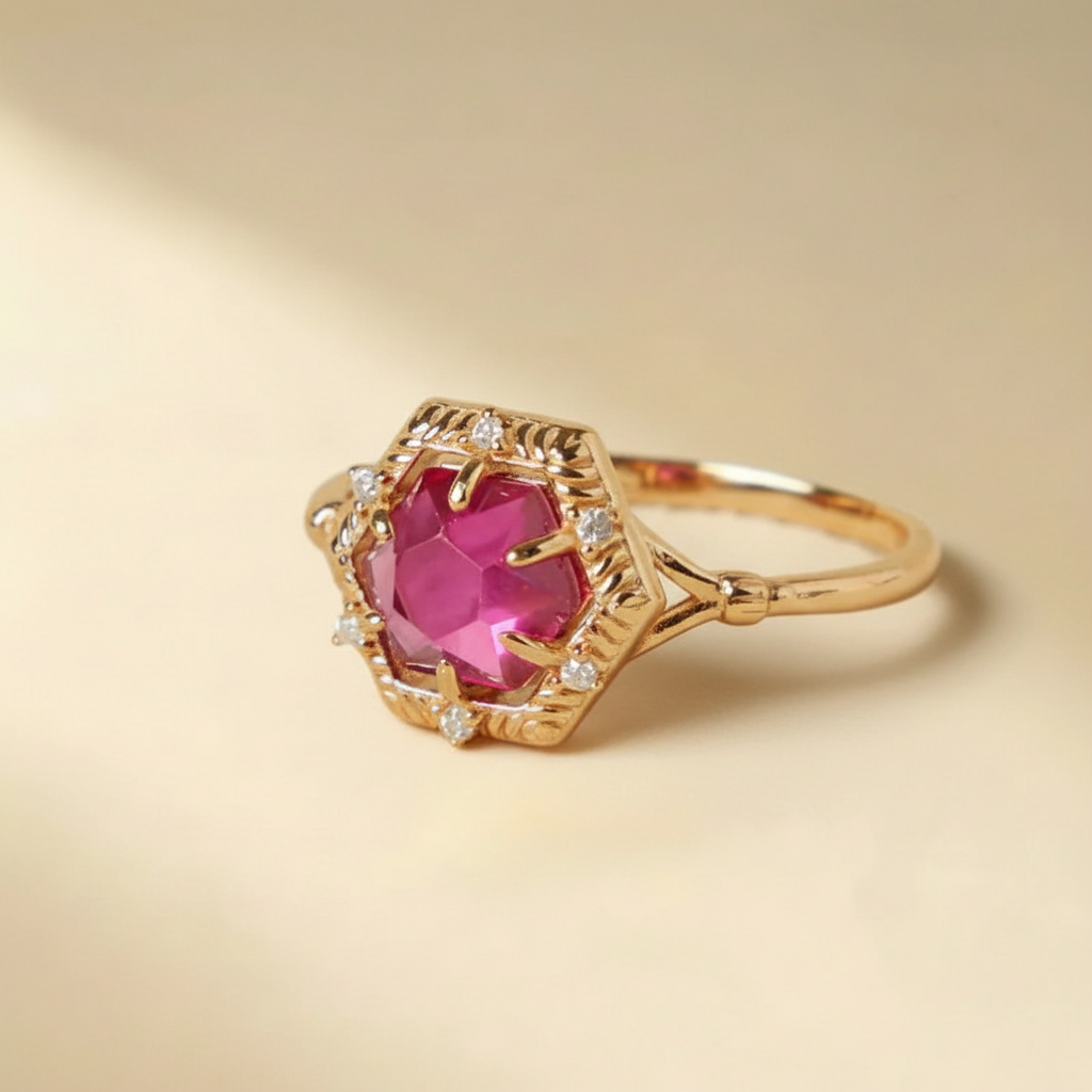 Karneolring "Vitalitäts Charm" Vergoldet Silber