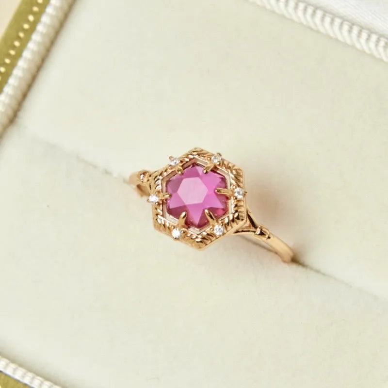 Carnelian Ring "Vitality Charm" Gold-Plated Silver