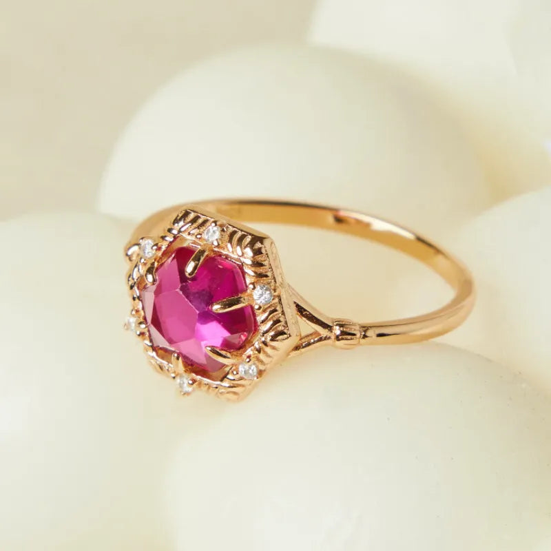 Carnelian Ring "Vitality Charm" Gold-Plated Silver