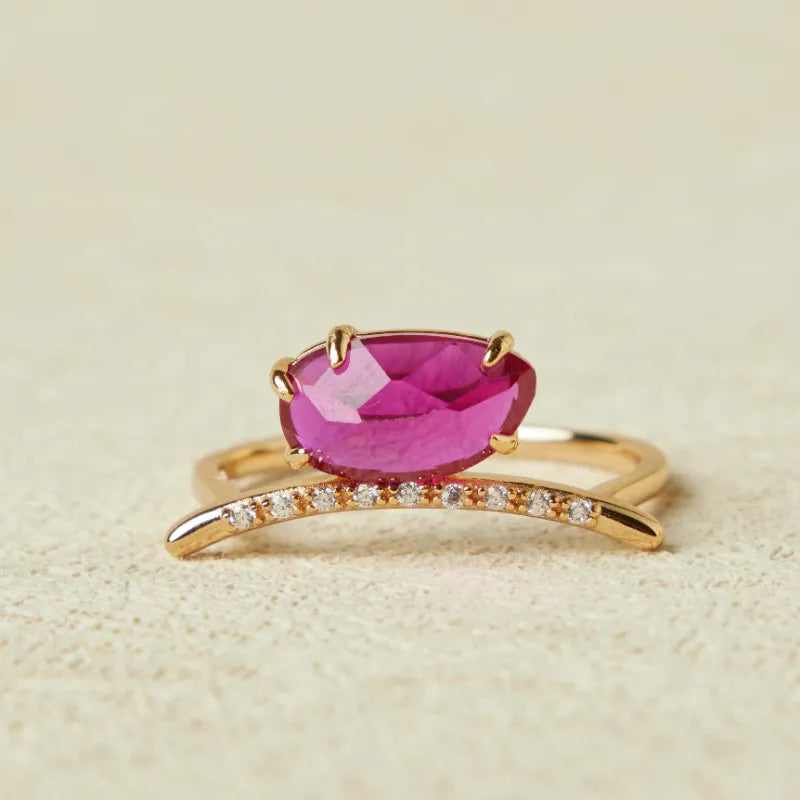 Carnelian Ring "Confidence" Gold-Plated Silver