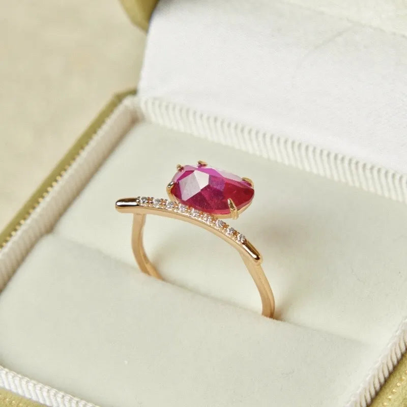 Carnelian Ring "Confidence" Gold-Plated Silver