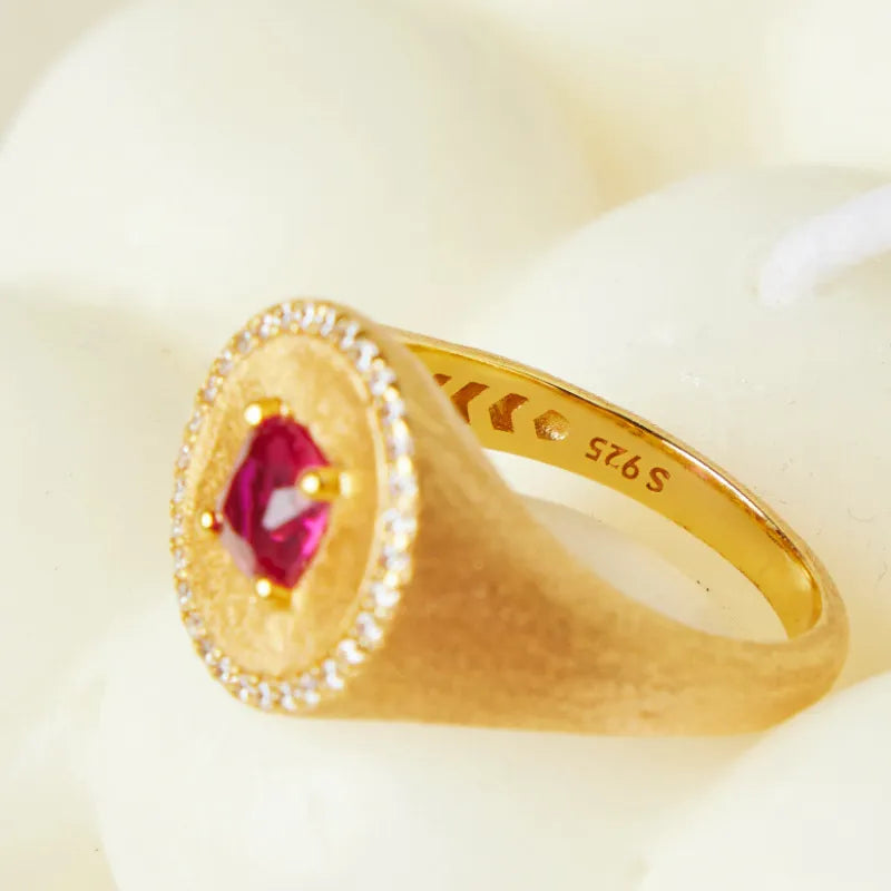 Bague Cornaline "Énergie Vitale" Argent Doré Or