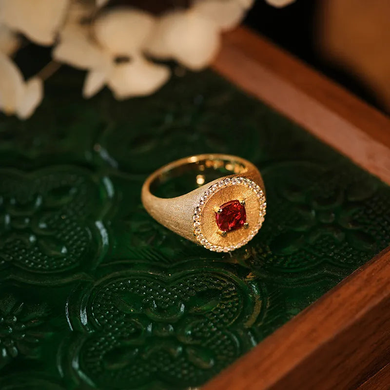 Bague Cornaline "Énergie Vitale" Argent Doré Or