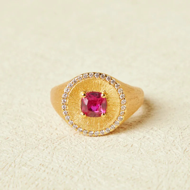 Bague Cornaline "Énergie Vitale" Argent Doré Or