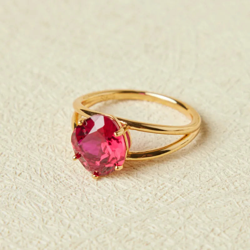 Karneolring "Elegante Essenz" Vergoldetes Silber