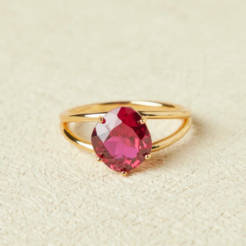 Karneolring "Elegante Essenz" Vergoldetes Silber