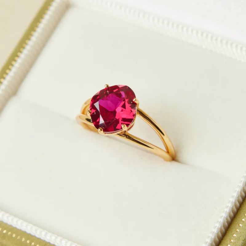 Carnelian Ring "Elegant Essence" Gold-Plated Silver