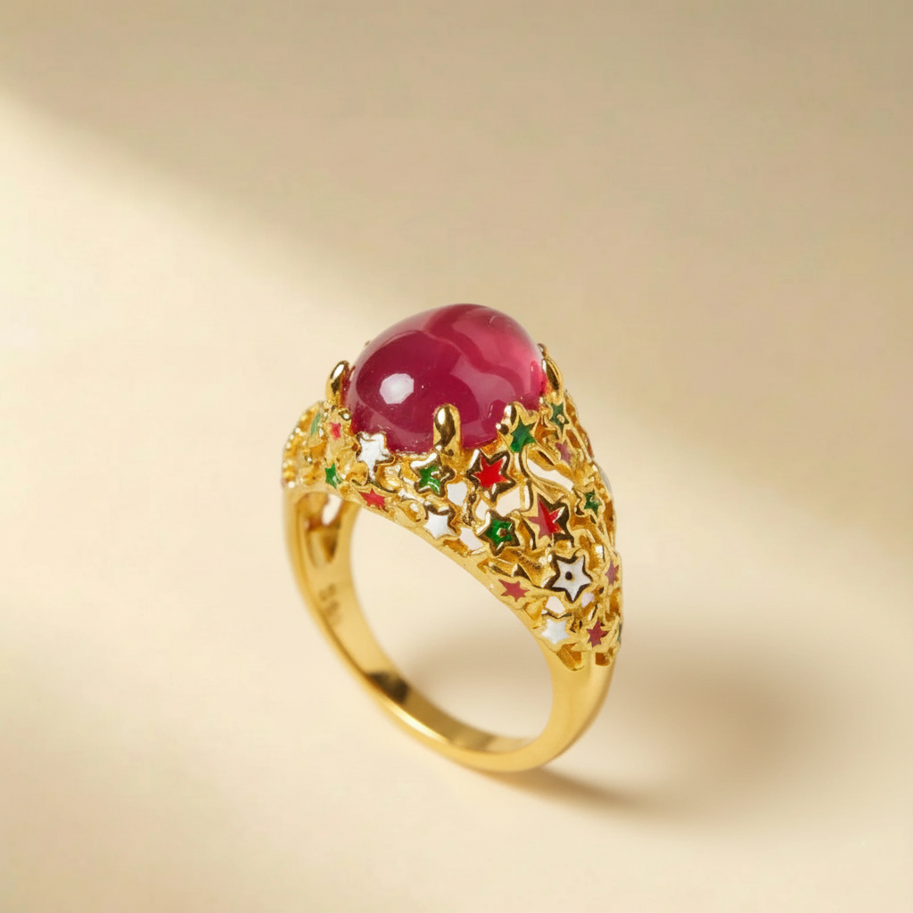 Bague Cornaline "Fantaisie Magique" Argent