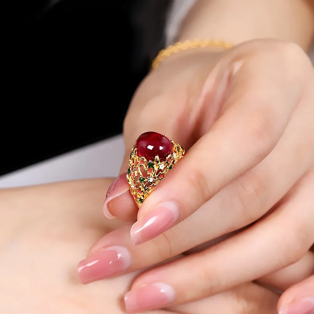 Karneolring "Magische Fantasie" Silber