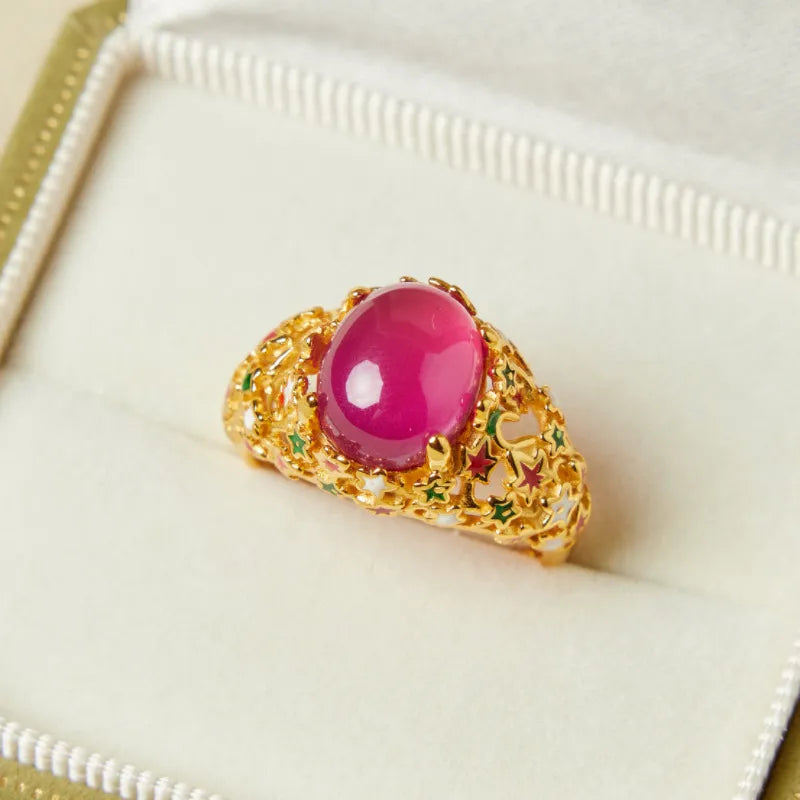 Karneolring "Magische Fantasie" Silber