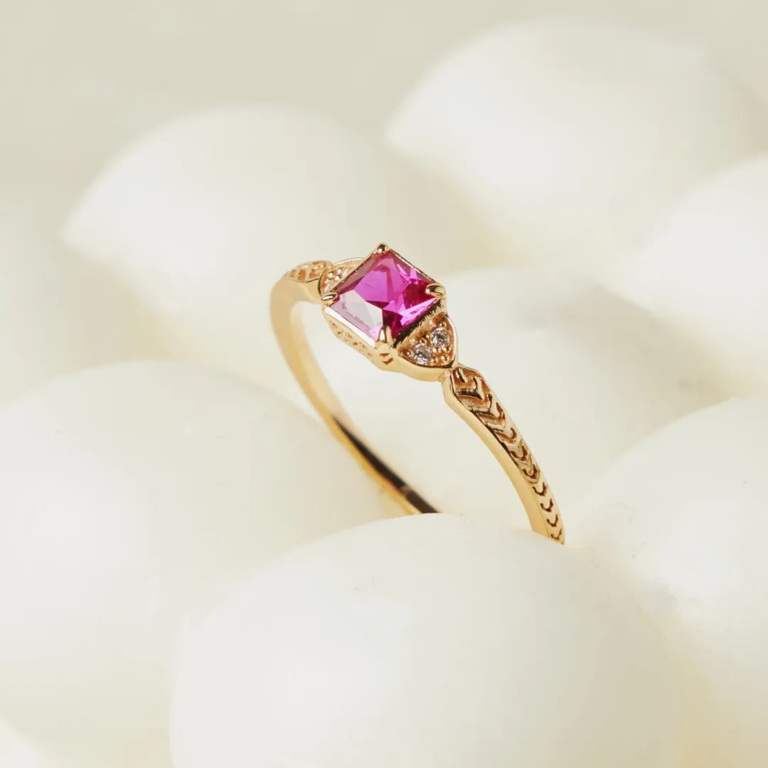 Carnelian Ring "Perfect Harmony" Gold-Plated Silver