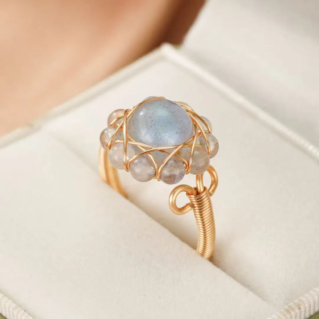 Labradoritring "Himmlische Blume"