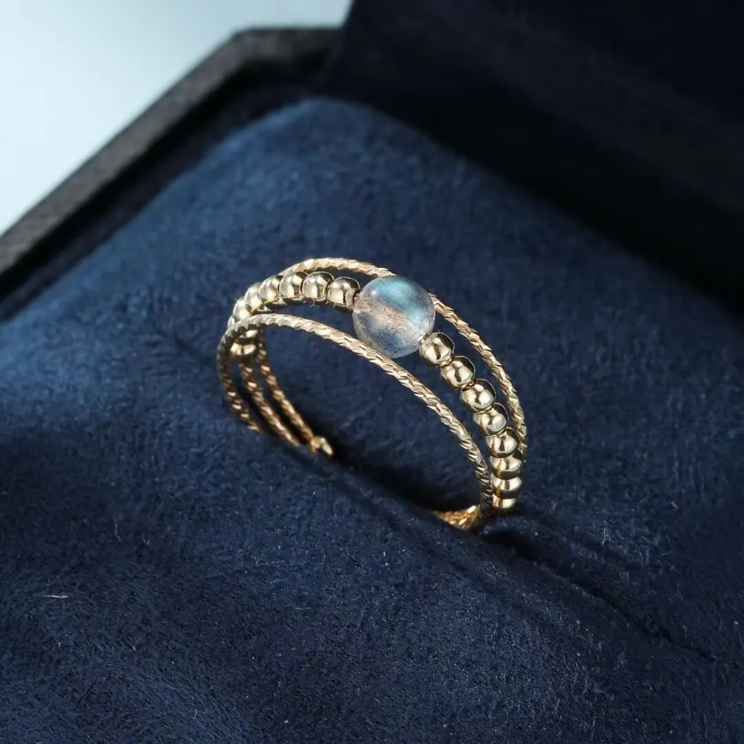 Labradorite Ring "Charming Planet" Gold