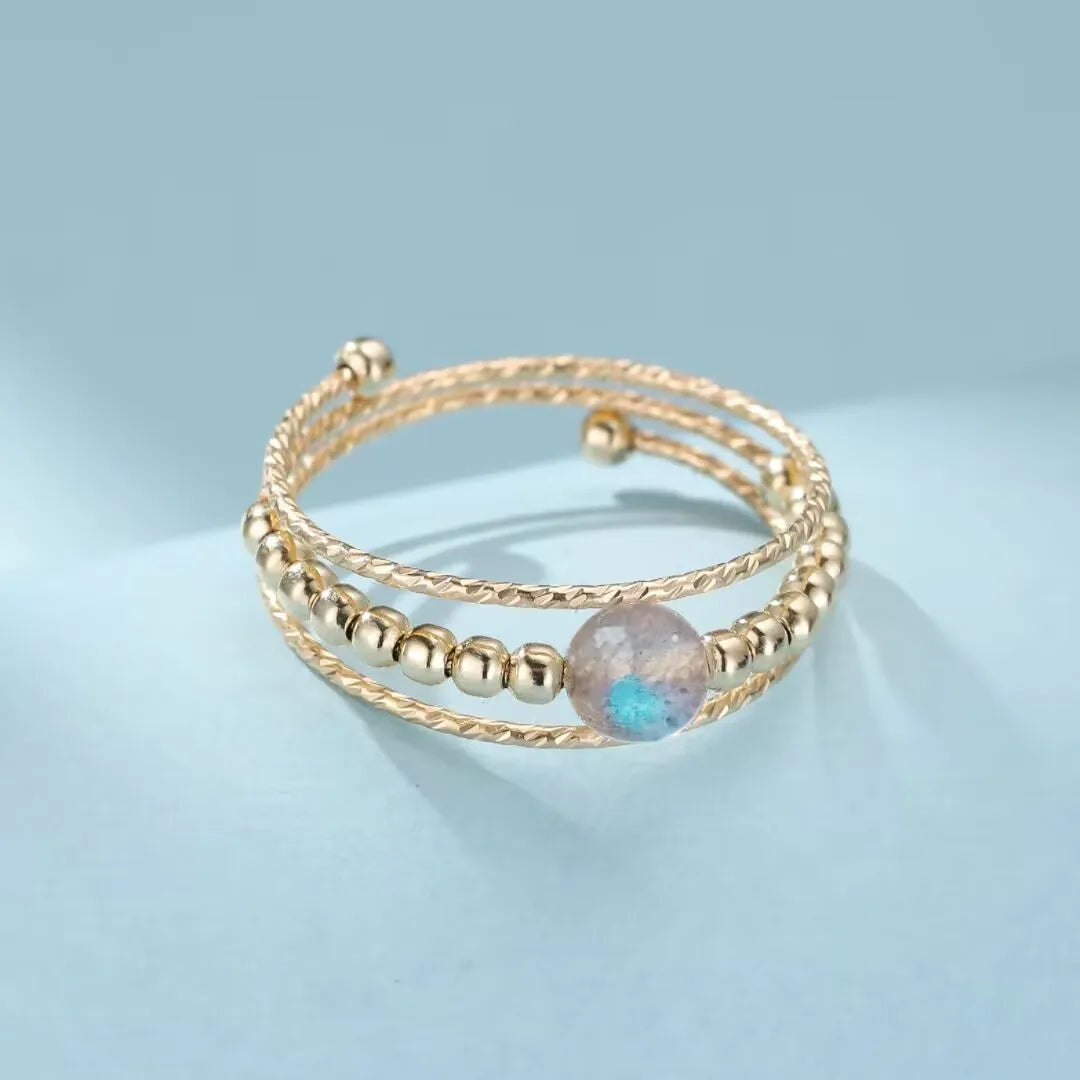 Labradorite Ring "Charming Planet" Gold