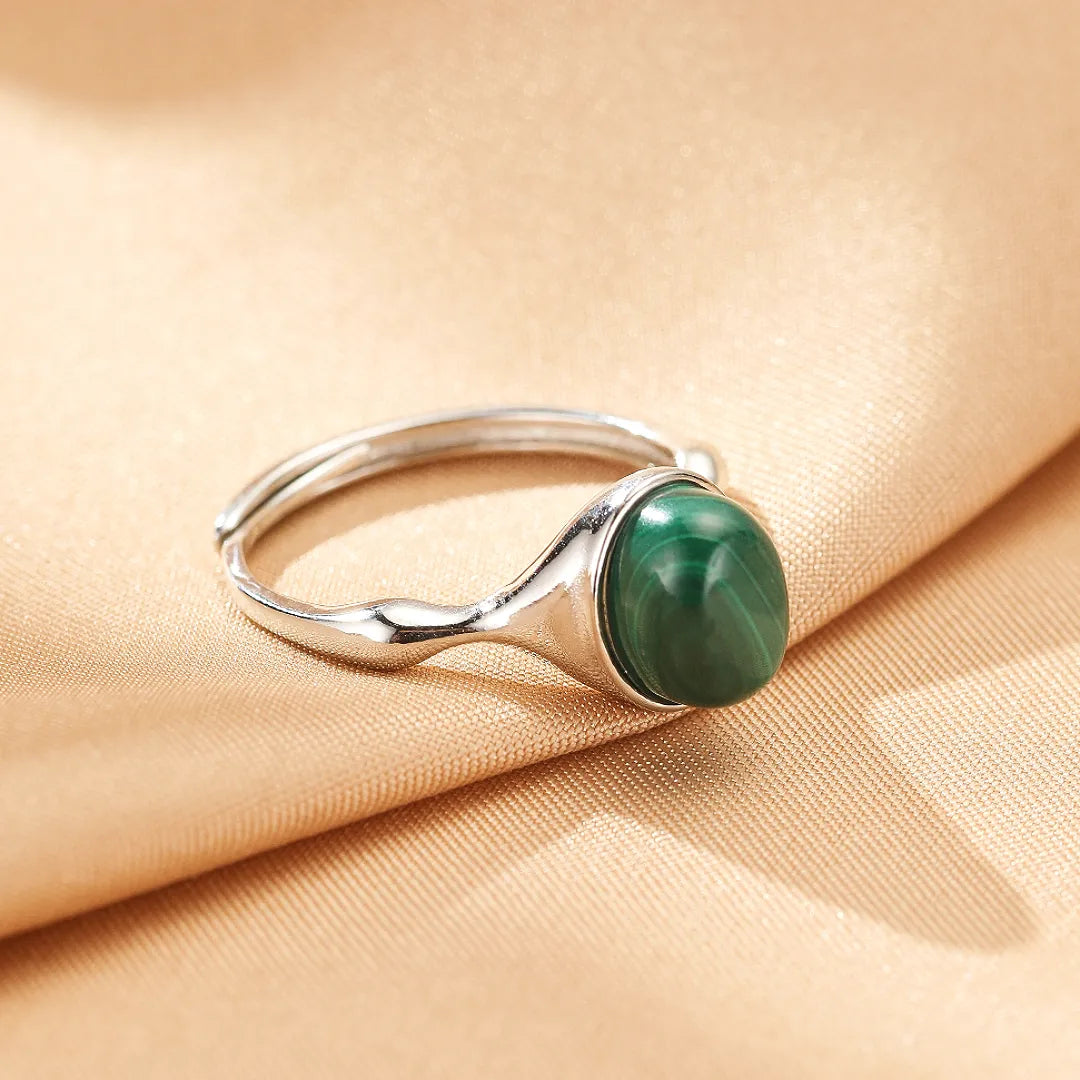Bague Malachite "Transformation Naturelle" Argent