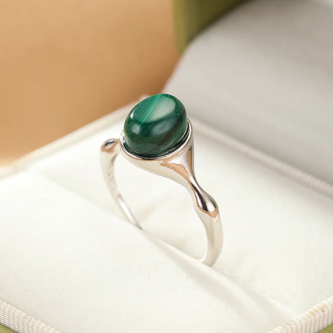 Bague Malachite "Transformation Naturelle" Argent