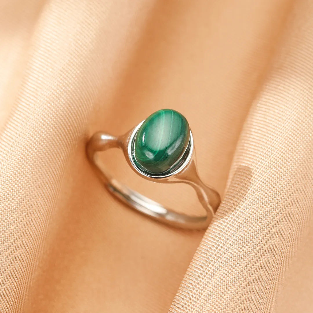 Bague Malachite "Transformation Naturelle" Argent