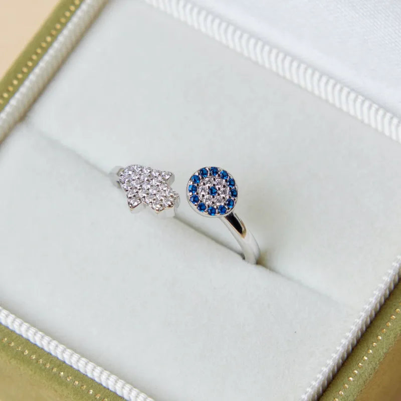 Böse Augen Ring "Wächter" Silber