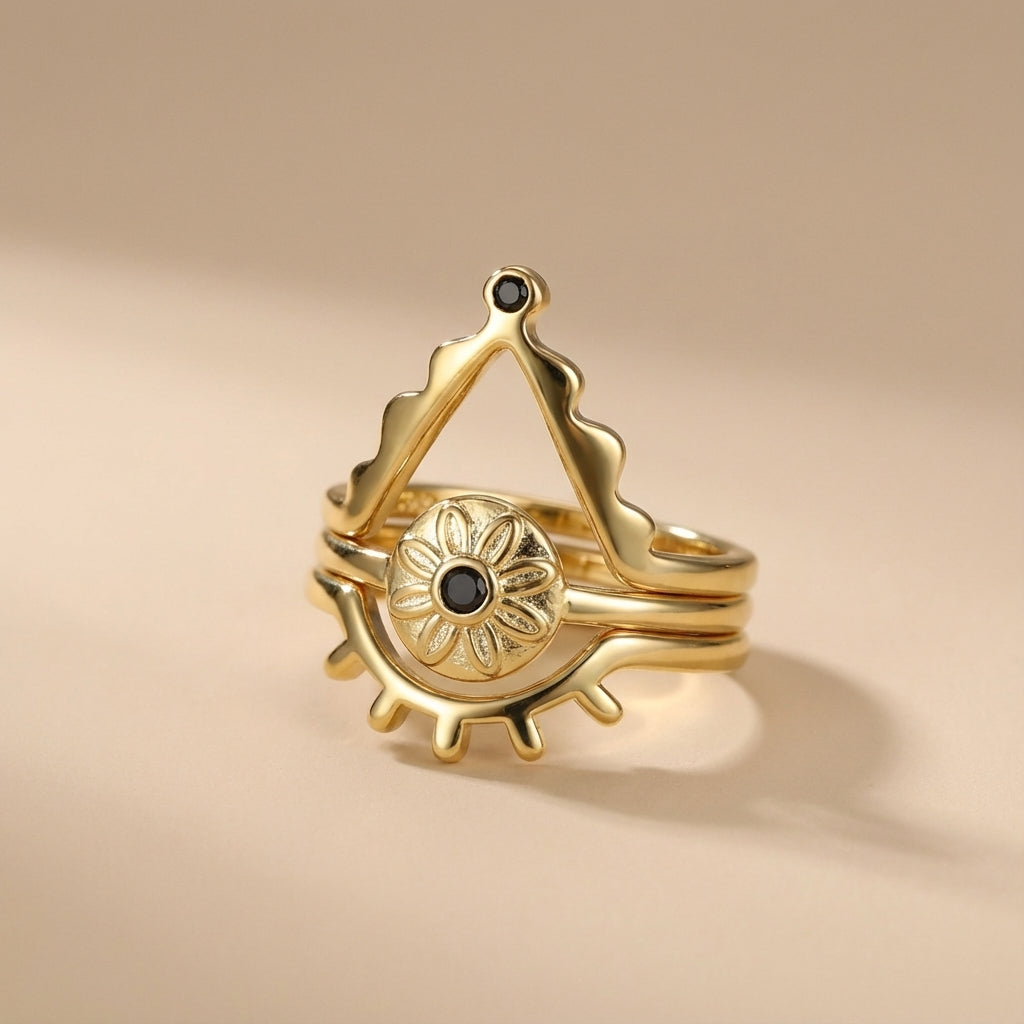 Boda Maligno "Ojo del Sol" Plata Dorada Oro