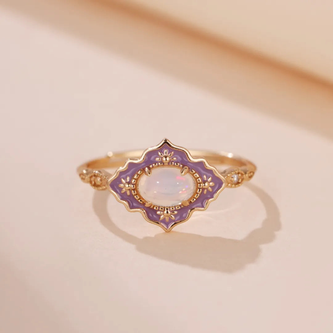 Opalring "Wunder Lila" Goldsilber