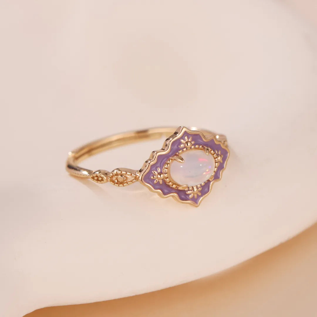 Opalring "Wunder Lila" Goldsilber