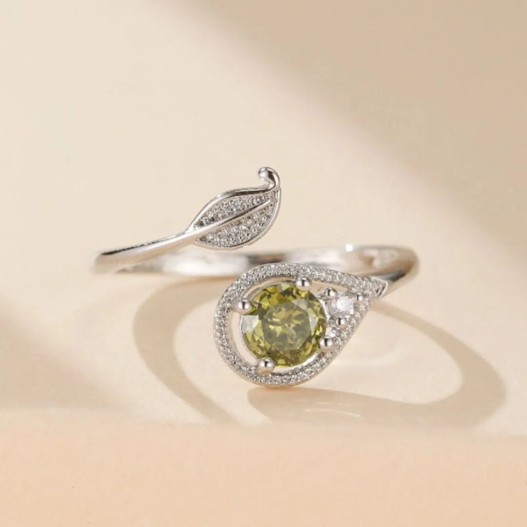 Peridotring "Beruhigende Natur" Silber