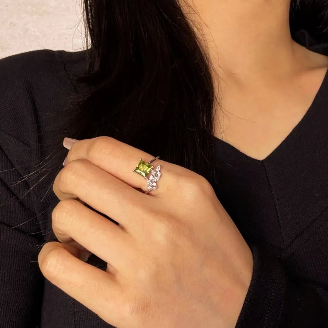 Peridotring "Innere Natur" Silber