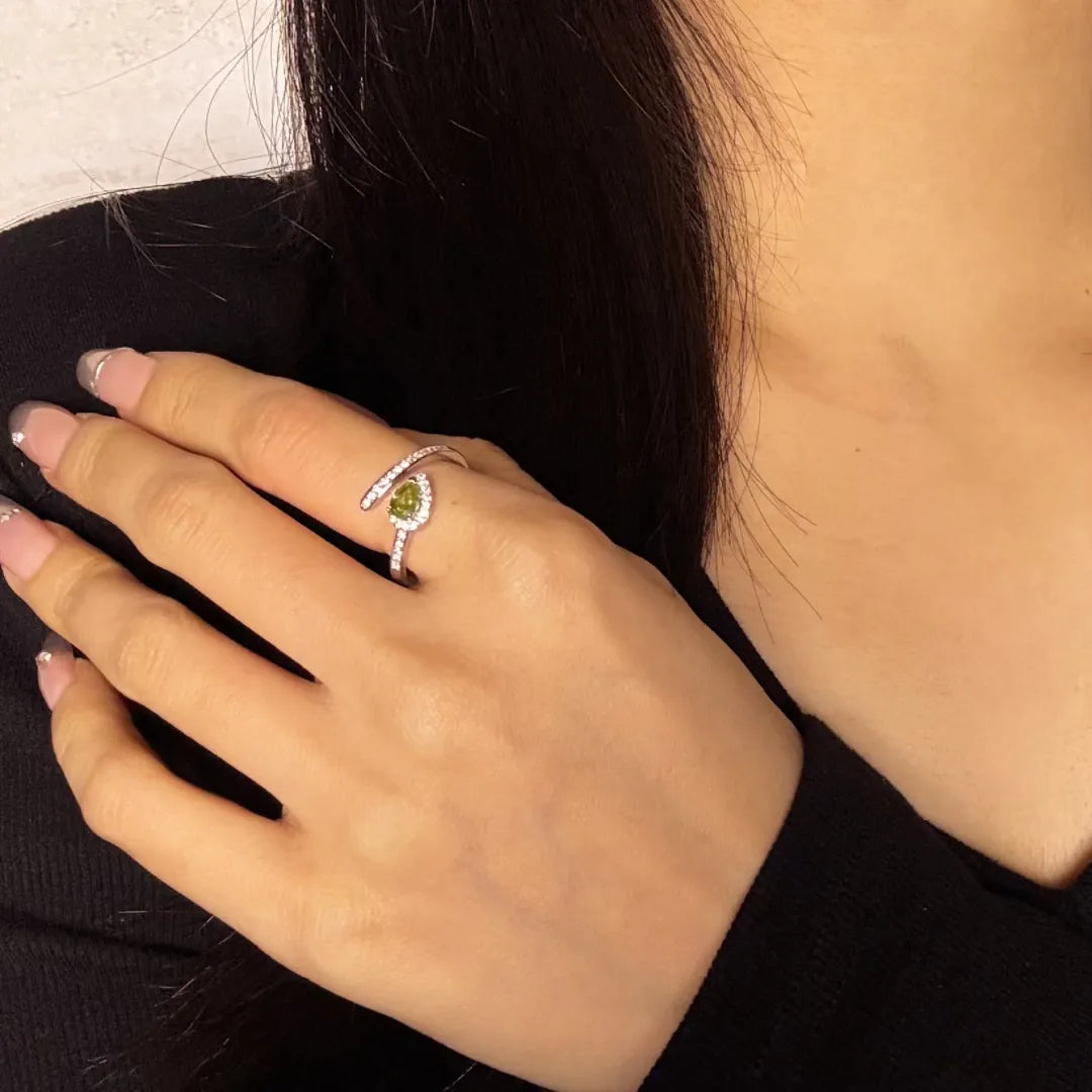 Schlangenring Peridot "Lebenslicht" Silber