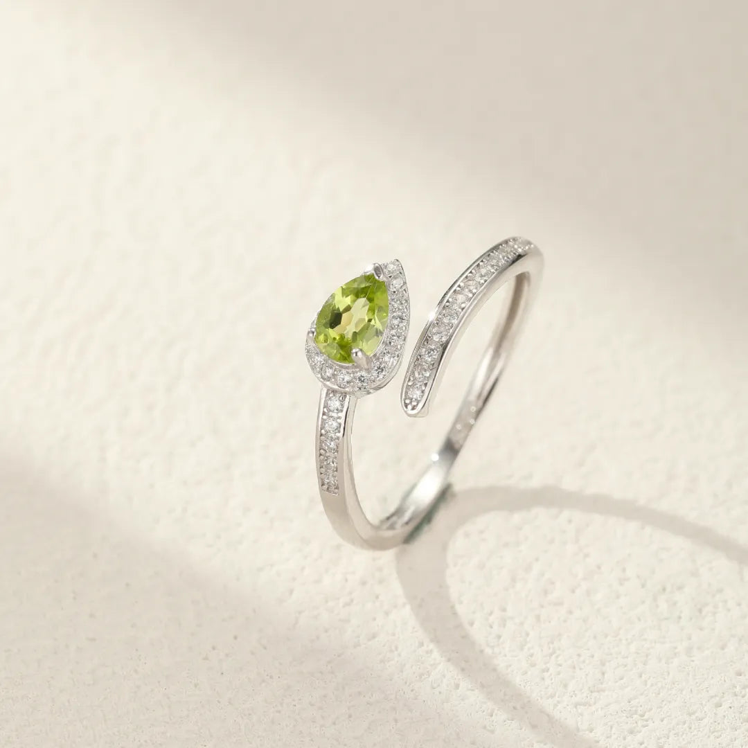 Bague Serpent Péridot "Lumière Vitale" Argent