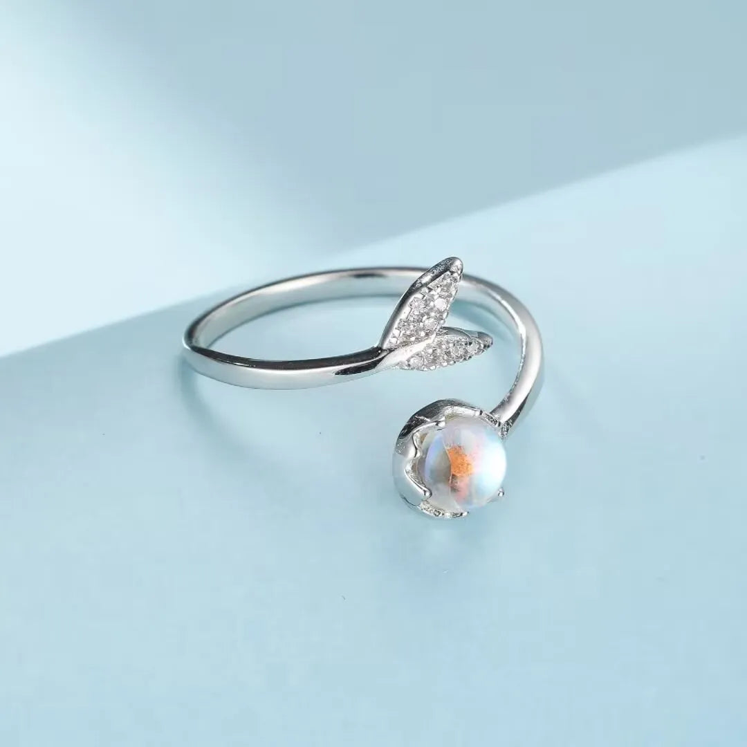 Ring Mondstein "Morgenglühen" Silber