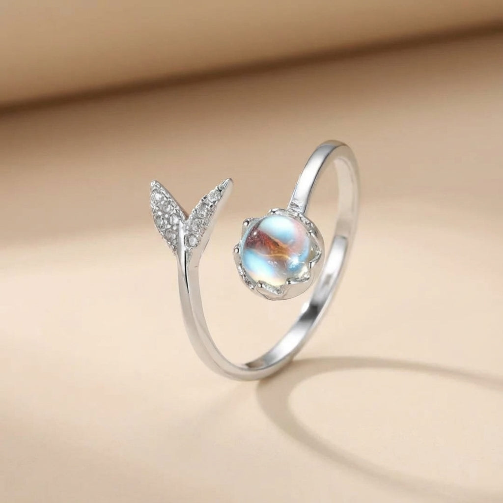 Ring Mondstein "Morgenglühen" Silber